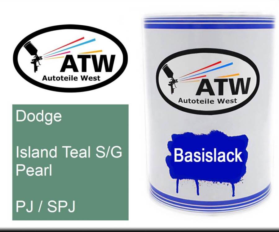 Dodge, Island Teal S/G Pearl, PJ / SPJ: 500ml Lackdose, von ATW Autoteile West.
